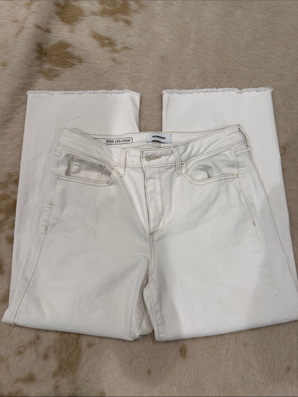 Sonoma White Wide-Leg Crop Jeans